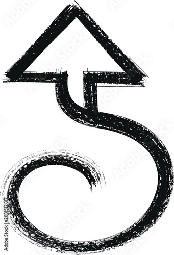 Isolated upward arrow with ...