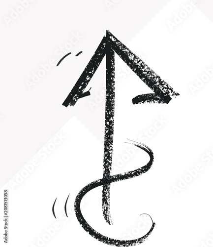 Isolated upward arrow with ...