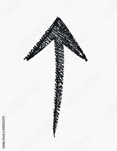 Isolated charcoal arrow poi...