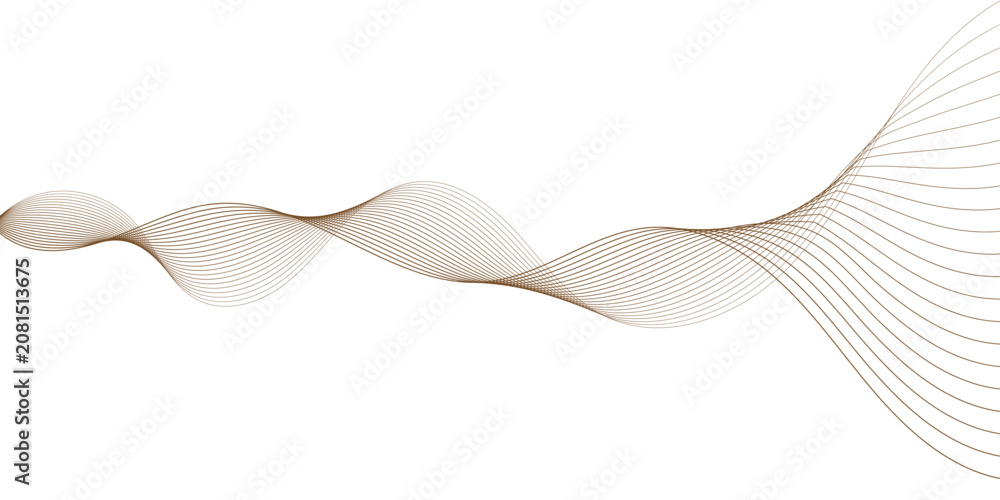 Fototapeta premium Abstract Brown Flowing Line Wave On White Background, Minimal Elegant Motion Design
