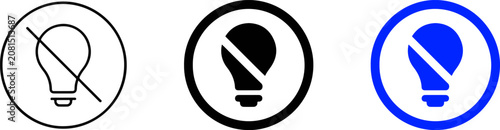 Φωτογραφία Do not use light bulb forbidden sign icon variations with prohibited forbidden r