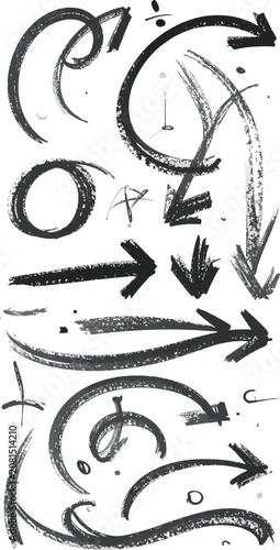 Hand drawn arrow elements a...