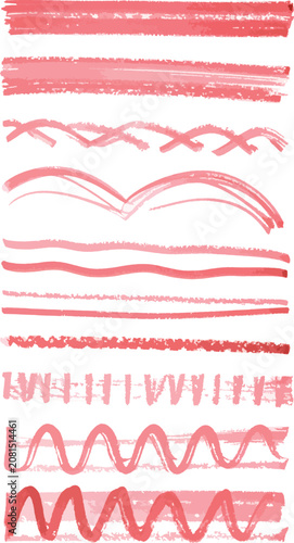 Set of coral brush stroke l...