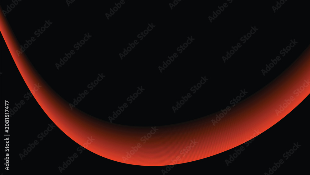 Obraz premium Glowing red arc with smooth gradient on dark background abstract vector design for modern digital and creative projects