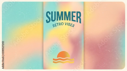 Retro summer vibes background with pastel colors