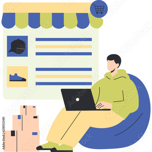 Shopping Online Illustration