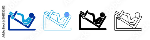 Leg Press Icon Set Multiple Style