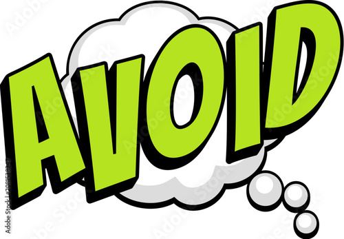 AVOID Comic Book Pop Art Thought Cloud Graphic
