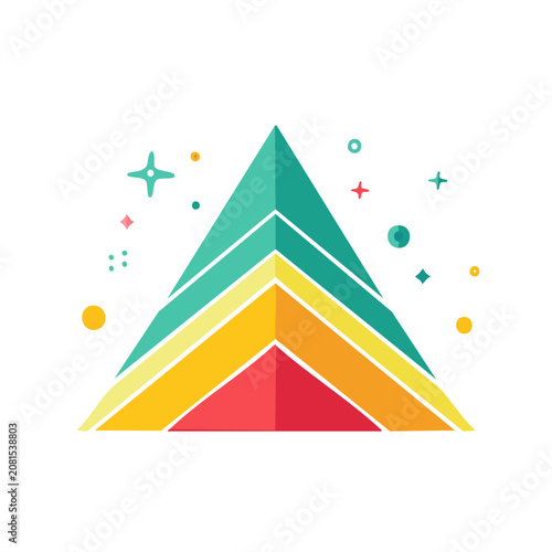 Colorful Layered Pyramid Vector Illustration