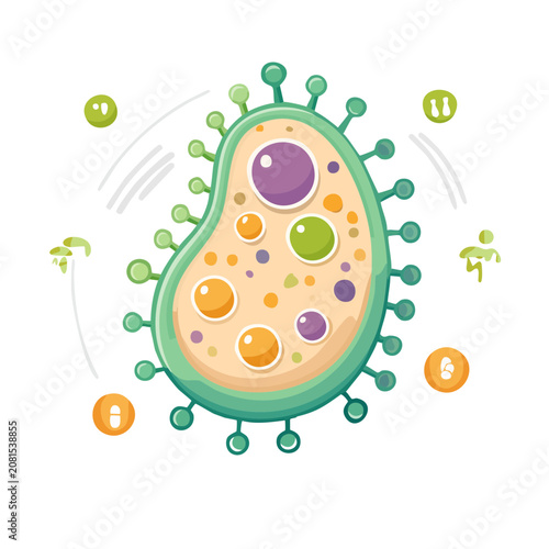 Colorful virus cell vector illustration