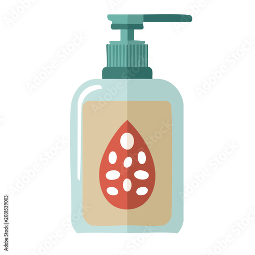 Flat illustration of a soap dispenser with pump