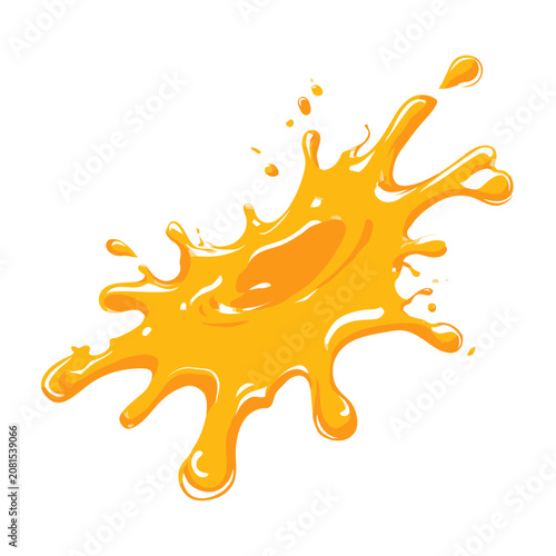 Orange liquid splash vector illustration