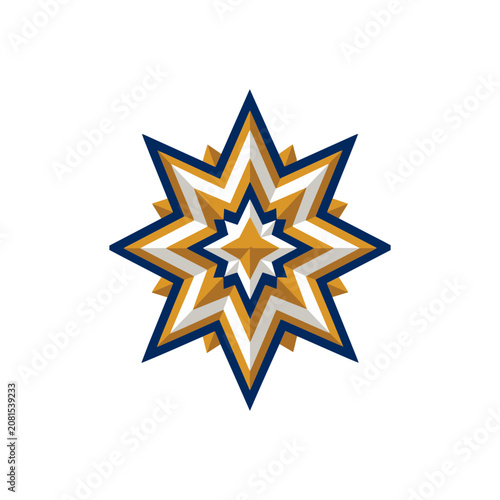 Abstract Geometric Star Vector Design