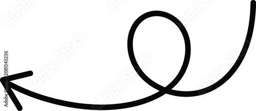 Hand Drawn Curly Left Arrow Icon Set Featuring Doodle Direction, Pointer, and Navigation Symbols