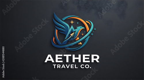 Eagle logo with Aether Travel Co. text