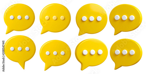 Illustration. Speech Bubbles. Yellow. Communication. Symbols.