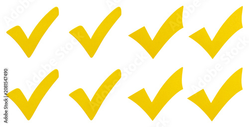 Flat. Yellow. Checkmarks.