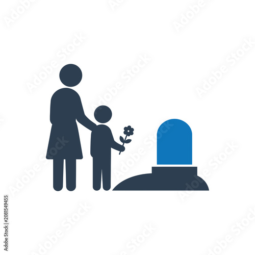 Family Mourning Grave Icon