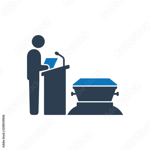 Cuadro en lienzo Funeral Eulogy Speech Ceremony icon