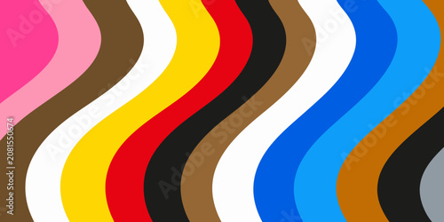 Photos Colorful wave pattern a vibrant vector design with undulating lines