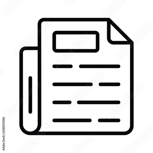 Modern line icon of daily report for journalism publication management.