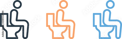 Fotografía Toilet sitting position icon set, restroom symbols, bathroom guidance, hygiene practices, public toilet, sanitation awareness, accessibility, health, facilities, signage