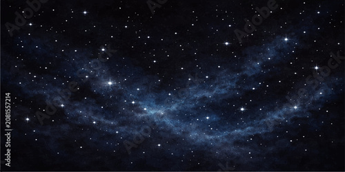 Photos Abstract Blue Starry Night Sky with Galaxy Nebula and Bright Cosmic Starfield in