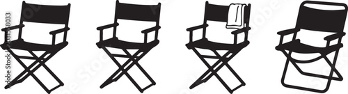 Folding director's chairs in various states