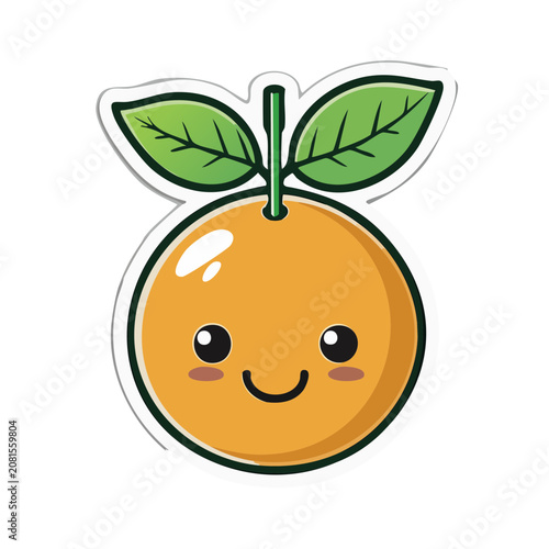 Cute Orange Character with Leaves