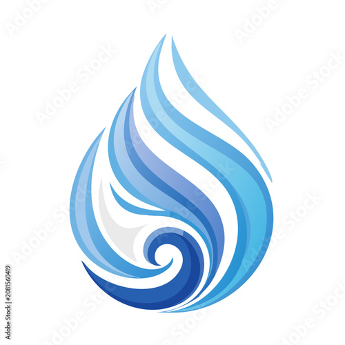Abstract Blue Water Drop Swirl
