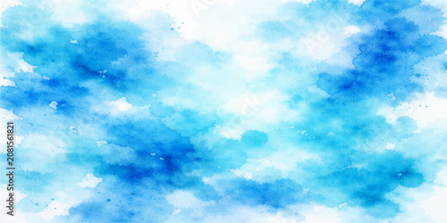 Photos Abstract blue sky background with soft bokeh clouds, bright summer sunlight, cle