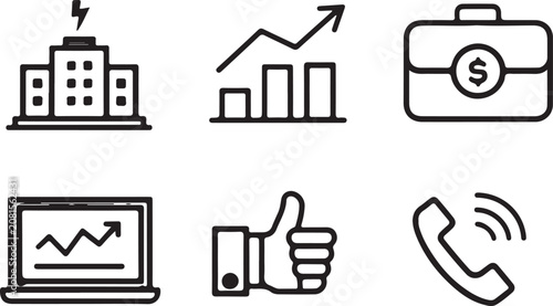 business and finance outline icons