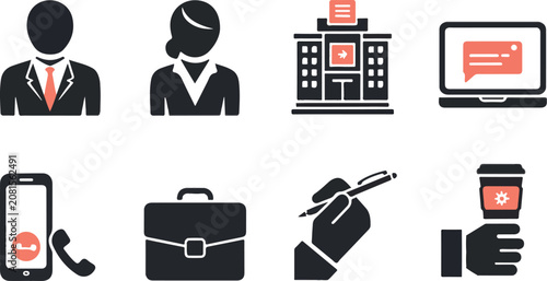business and finance outline icons