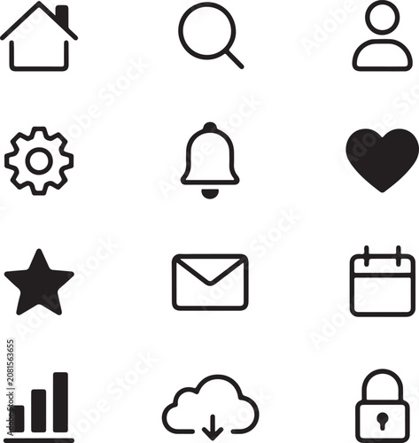 social media navigation icons.
