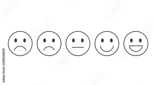 Cuadro en lienzo Emotions, Facial Expressions, Emoticons, Vector Icons, Emotive Faces, Mood Symbo