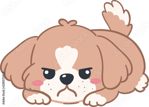 Dog Flat Design Cute Pet Illustration