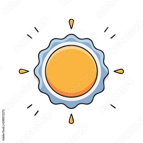 Sun face flat illustration vector