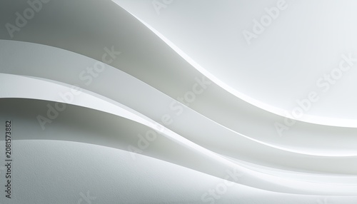 Abstract white and grey flowing curves create a modern, clean, and serene backdrop