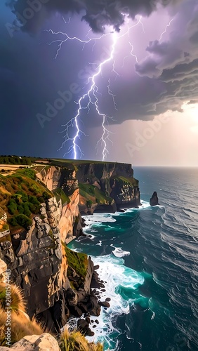A dramatic stormy seascape with lightning (11)