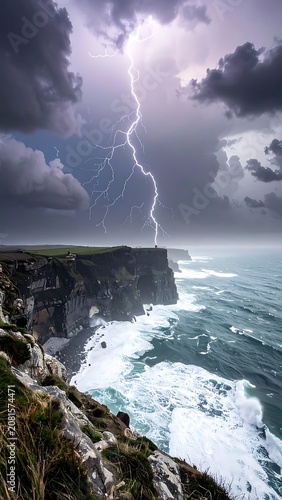 A dramatic stormy seascape with lightning (36)