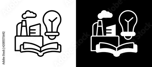 Quadro em tela Industry Knowledge whiteblack icon
