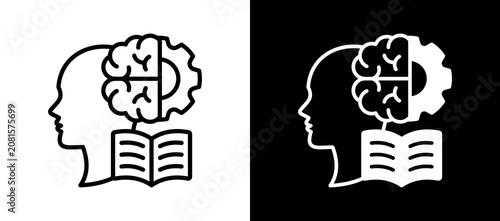 Tableau sur toile Practical Knowledge whiteblack icon