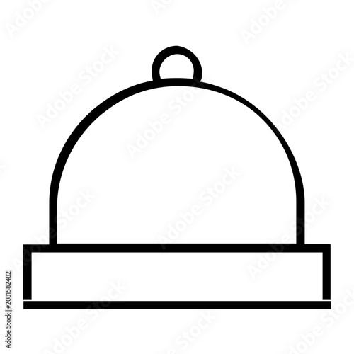 Clean bell vector icon illustration in minimalist line style, showing a simple rounded dome for celebration alerts, event reminders, party invitations, holiday notices, and festive app interfaces