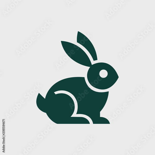 Minimalist Green Rabbit Logo