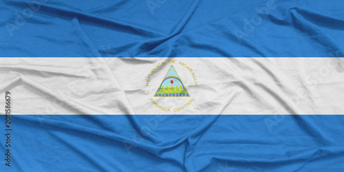 Nicaragua Flag Air Waves Close Up