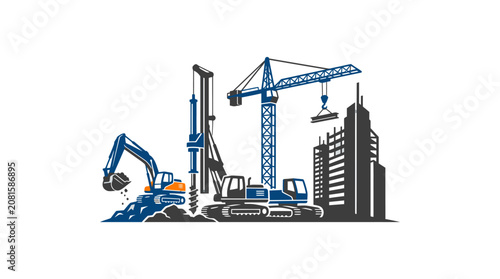 Obraz na płótnie Heavy construction equipment on site.