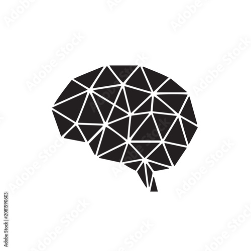 Brain Icon Black and White Vector Illustration