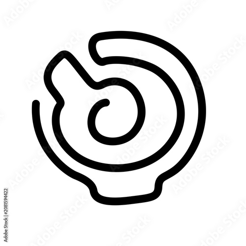 Bild auf Leinwand Hummus Chickpea Dip Bowl in Monochrome Line Art