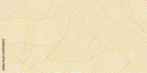Tableau sur toile Yellow instant noodles, pasta, and spaghetti textures with geometric wavy lines