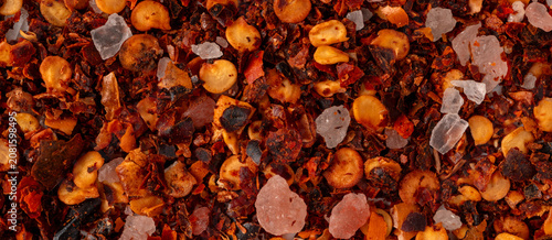 Fotografía Dry chili pepper bg, red chilly spice